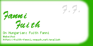 fanni fuith business card